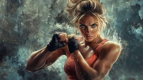 Defiant Boxer: Portrait of Strength and Determination.