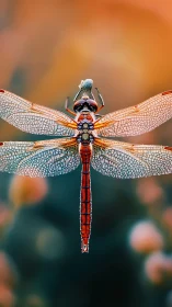 Dragonfly wings shimmer in radiant macro detail at dusk