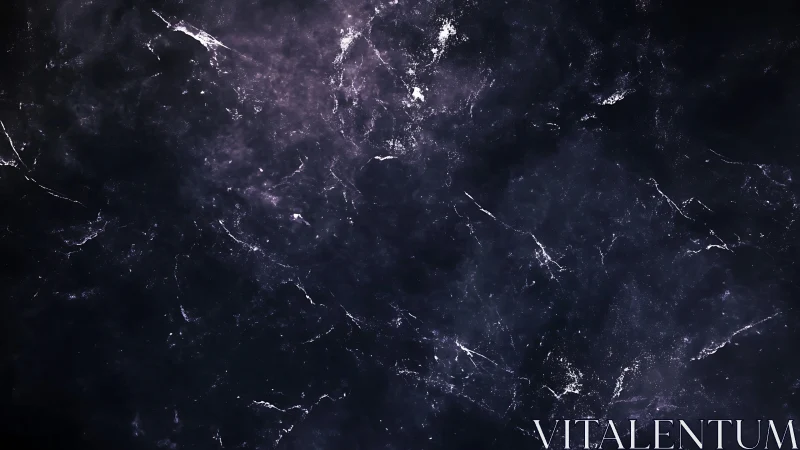 Nebula-Streaked Midnight Marble With Fading Starlight Veins.