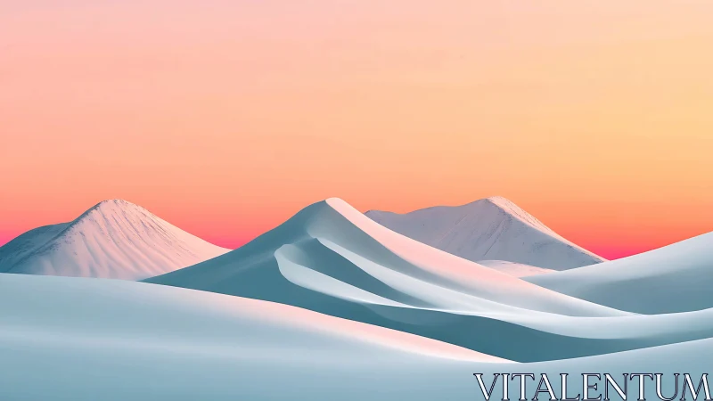 Soft sunrise dunes glowing under pastel winter skies.