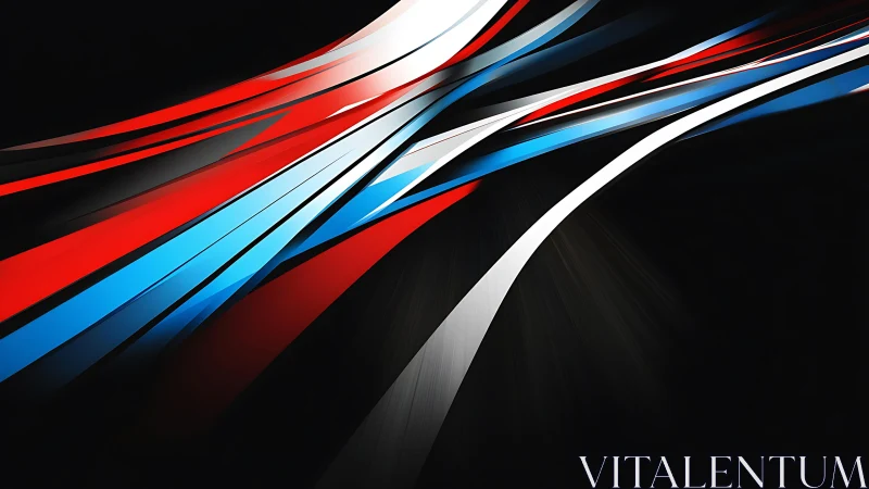 Dynamic abstract streaks in red, blue, white on black background.