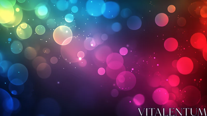 Soft rainbow bokeh lights drifting through cozy darkness.