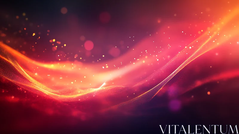 Luminous Particle Wave Flow with Warm Gradient Bokeh Effects