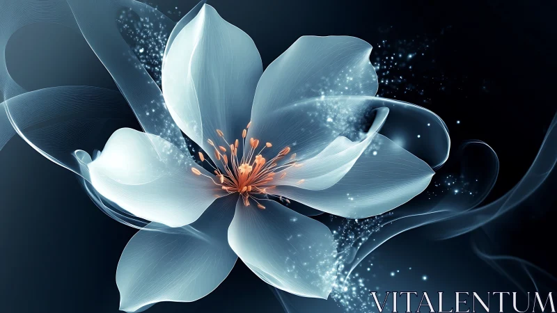 Luminous Magnolia Rendered with Particle Light Effects.