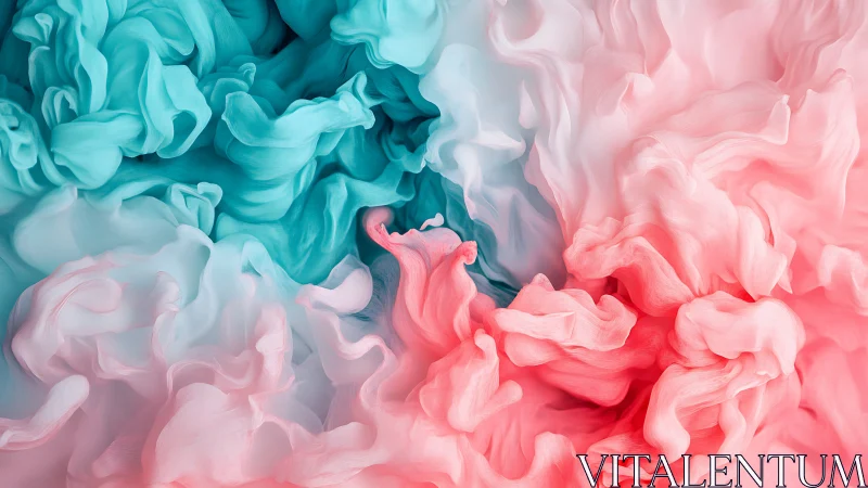 Chromatic fluid dynamics of teal and coral pigment plumes.