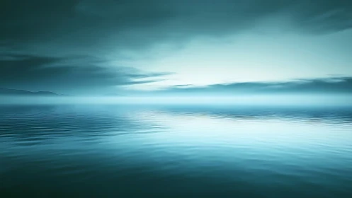Soft blue horizon invites quiet reflection over calm water