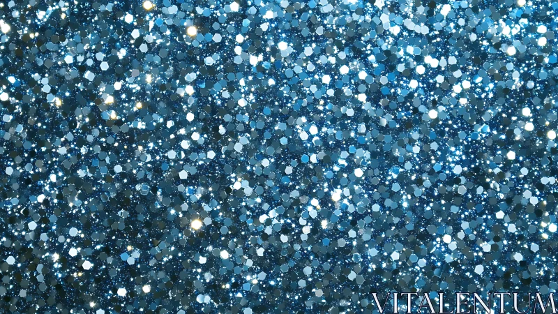 Macro texture of metallic blue hexagonal glitter sequins