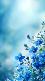 Blue flowering plant specimen photographed against soft diffused background