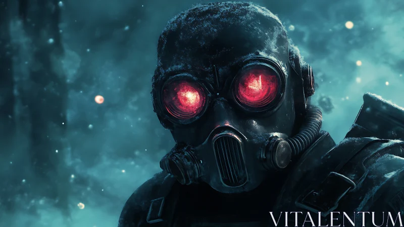 Cryogenic combatant with luminescent respirator optics.