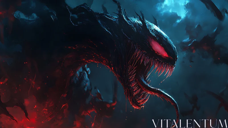 Howling abyssal horror ignites a storm of blood and void.