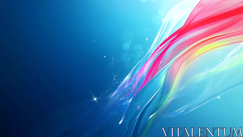 Abstract light streaks on blue gradient digital background.