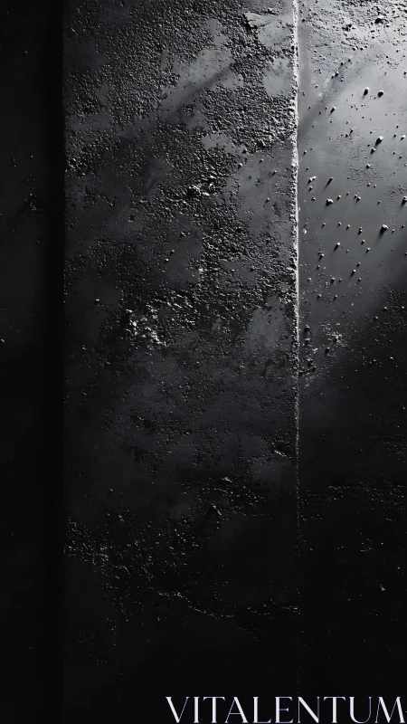 Dark textured concrete wall with subtle vertical divide.