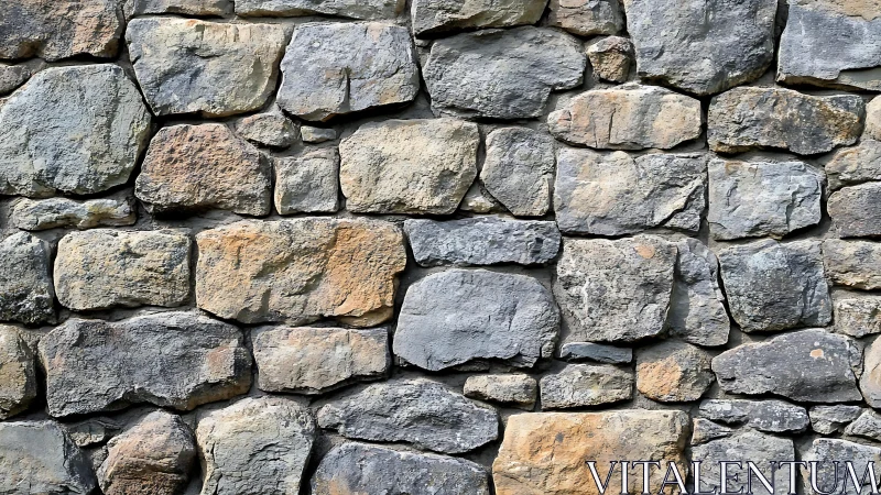 Rustic stone wall texture with natural colors and rough surface.