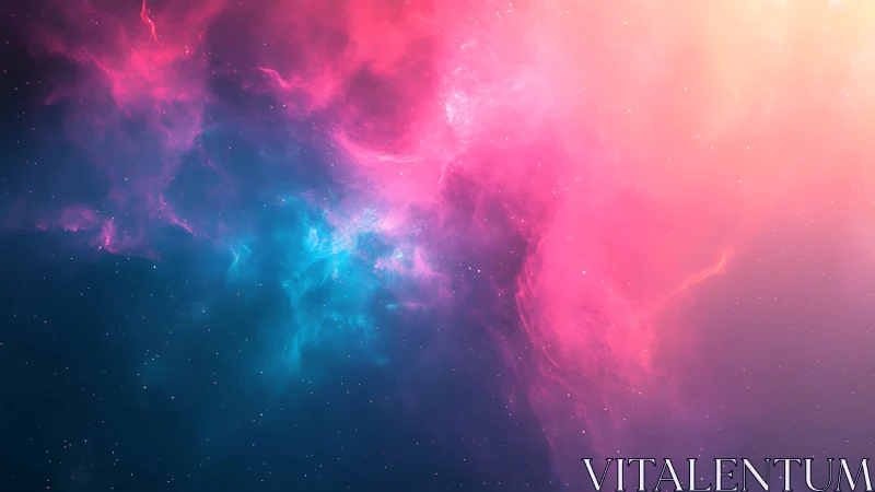 Nebula clouds in cyan and magenta across deep cosmos.