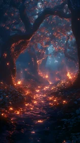 Glowing Forest Cathedral: Ancient Tree Portal