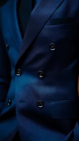 Navy Double-Breasted Blazer with Metal Buttons