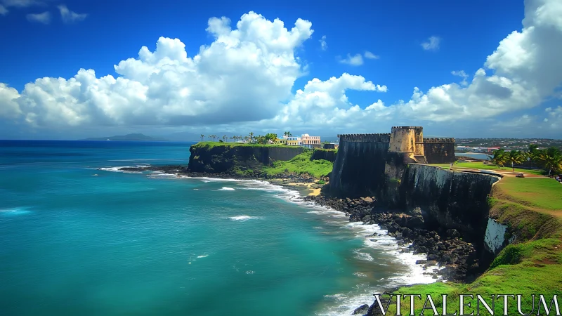 Coastal Fortification and Tropical Settlement on Peninsula.