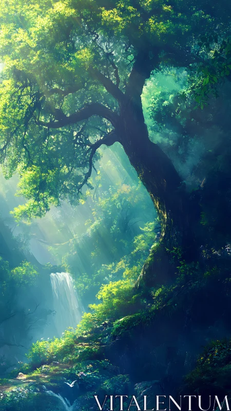 Ancient Forest Cathedral: Light Breaks Through.