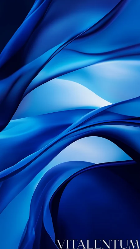 Soothing blue waves flowing in gentle abstract motion.