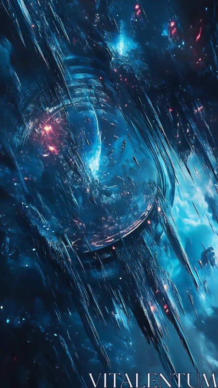 Orbital ring structure disintegrates within blue plasma field