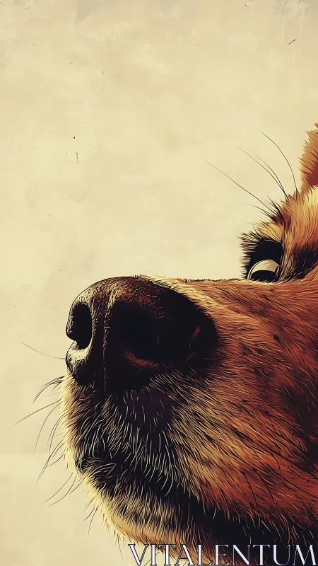 Noble dog snout in warm light, a whiskered daydream portrait.