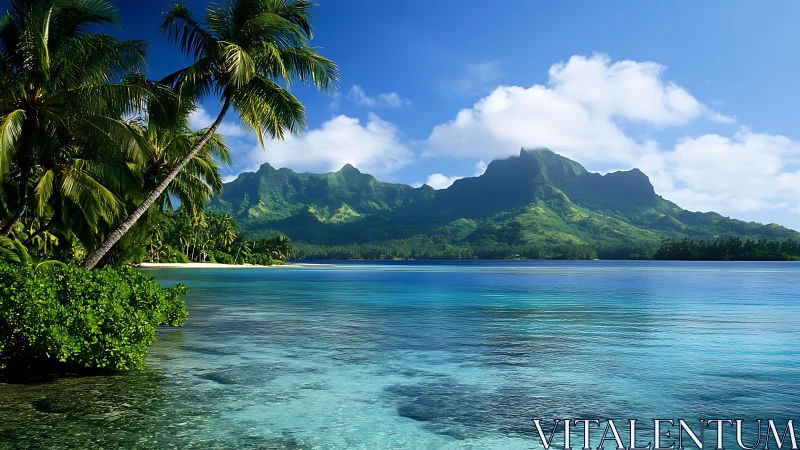 Paradise Beach Where Mountains Meet Turquoise Waters.