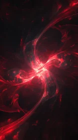 Chaotic red plasma filaments converge into a luminous fractal core