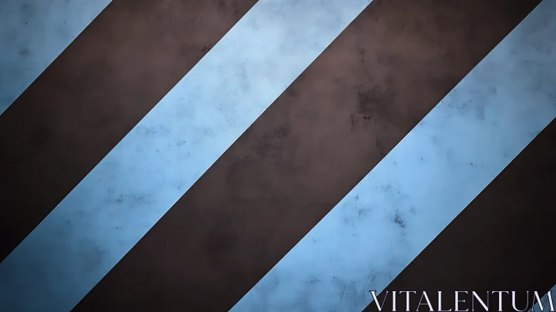 Diagonal blue and brown stripes on textured surface.