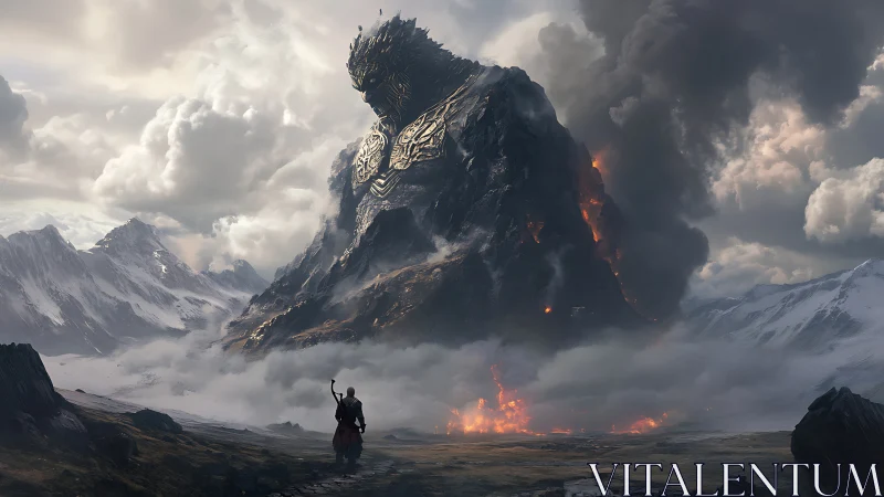 Titan of Embers rises from the mountain’s burning heart.