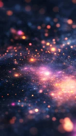 Nebulae drift in luminous cosmic bokeh across space.