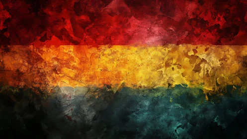 Textured tricolor abstraction with bold cracked surfaces.