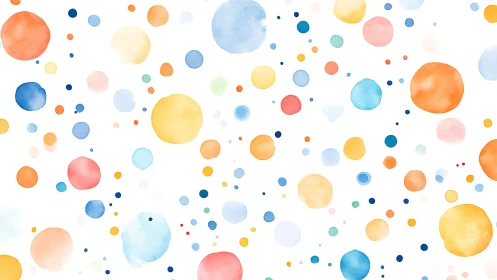 Watercolor circles pattern on white background surface.