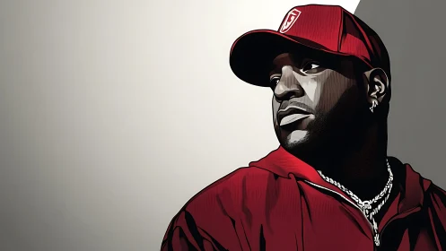 Bold portrait captures confident man in red streetwear