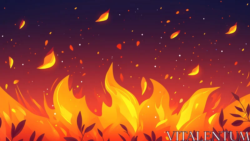 Intense Fire Animation with Cascading Flames and Embers.
