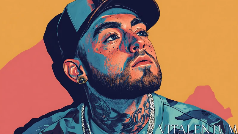 Color-drenched portrait of a dreamy, tattooed daydreamer.