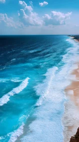 Vertical coastal seascape in luminous photorealistic perspective.