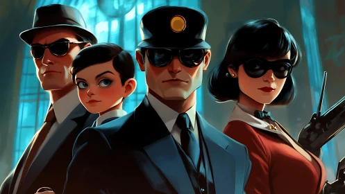 Stylish secret squad in retro spy adventure mode.