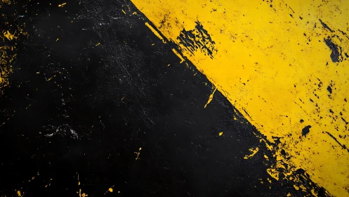 Grunge black and yellow diagonal painted abstract background.