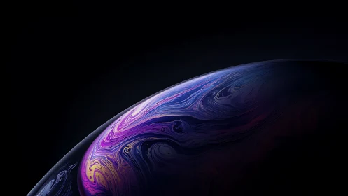 Cosmic Soap-Bubble Horizon in Neon Night Silence.