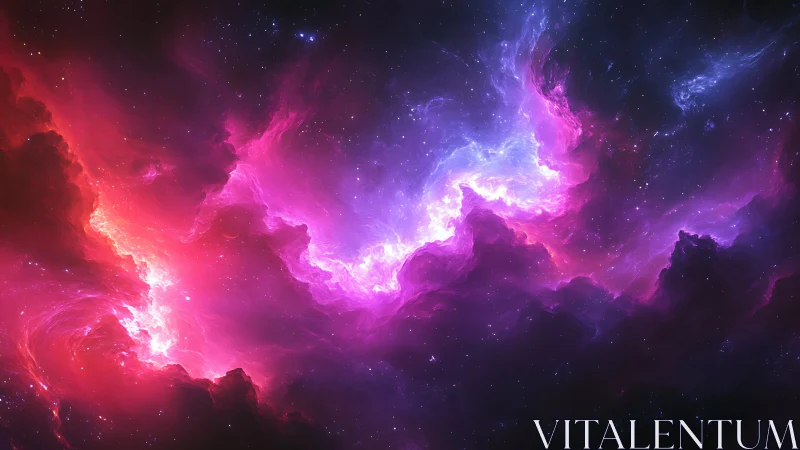 Nebula waves argue in neon, sculpting a restless cosmic sea