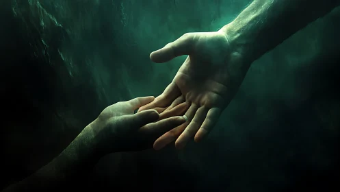 Reaching hands share a quiet moment of trust and rescue.