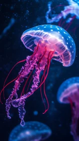 Neon jellyfish lantern drifting through midnight tide.