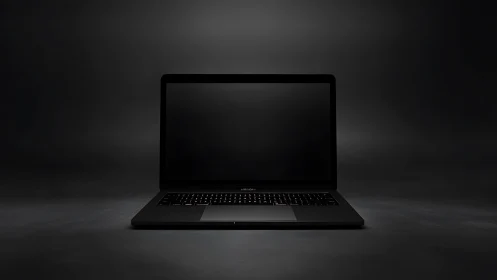 Quiet laptop glow in a dark room invites focused moments.