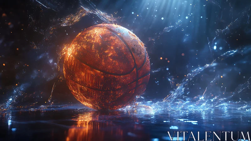 Molten streetball sun collides with stormy neon waterlight