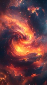 Stellar vortex nebula rendered in luminous digital firestorm