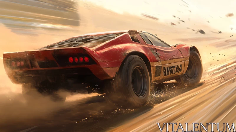 Dust-slinging desert racer tears sunlight into burning streaks