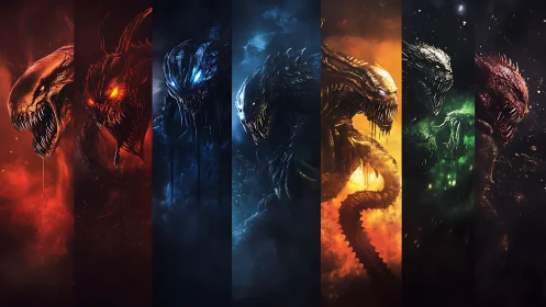 Elemental alien demons emerge from segmented cosmic void