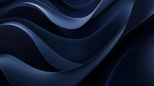 Midnight metallic waveforms with layered reflective ribbons