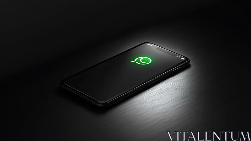 Smartphone Displaying WhatsApp Logo.