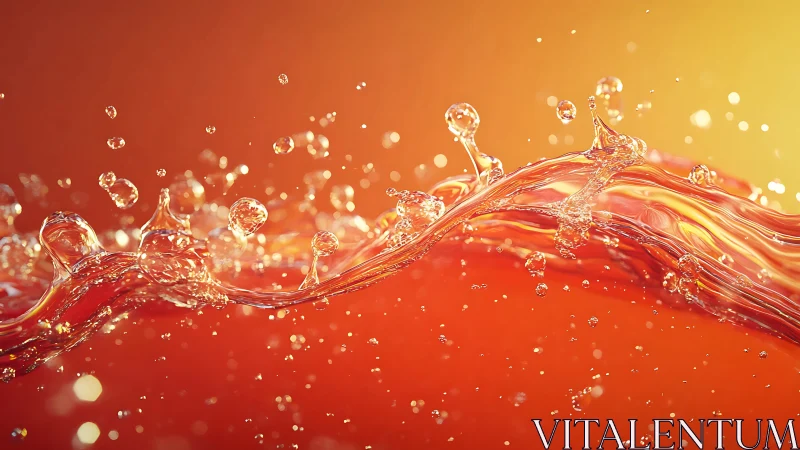 Dynamic orange liquid splash in sharp macro focus.